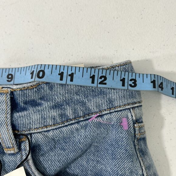 Zara Jean Shorts Womens 2 Blue High Rise Distressed Button Fly American Girlcore - Picture 4 of 7